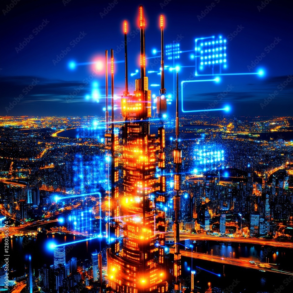 Obraz premium Minimizing costs for the telecom operator. Generative AI