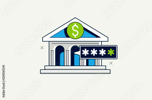 Secured banking vector deta...