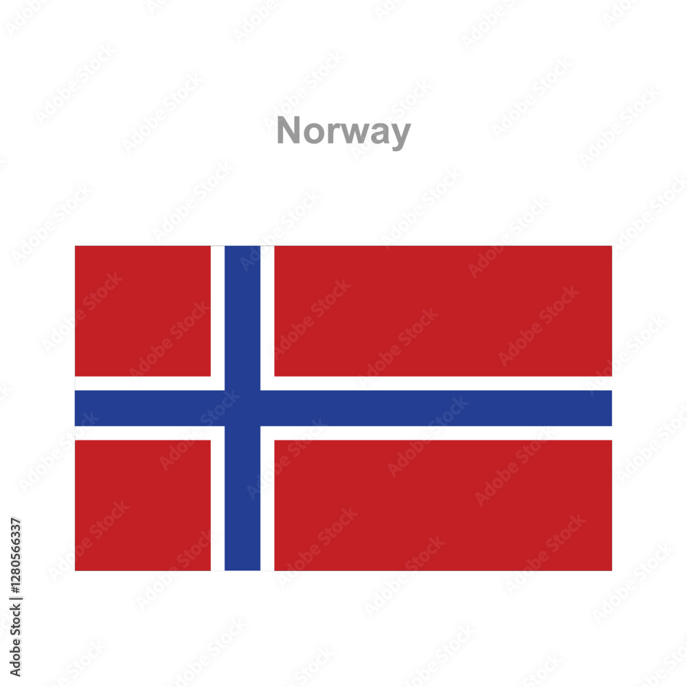 Fototapeta premium Norway flag. Vector illustration of the national flag