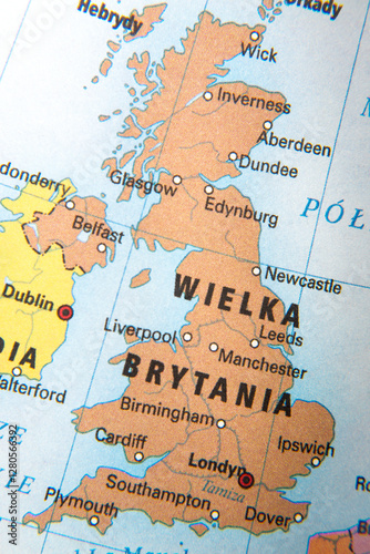 Obraz na płótnie Great Britain on the map
w salonie