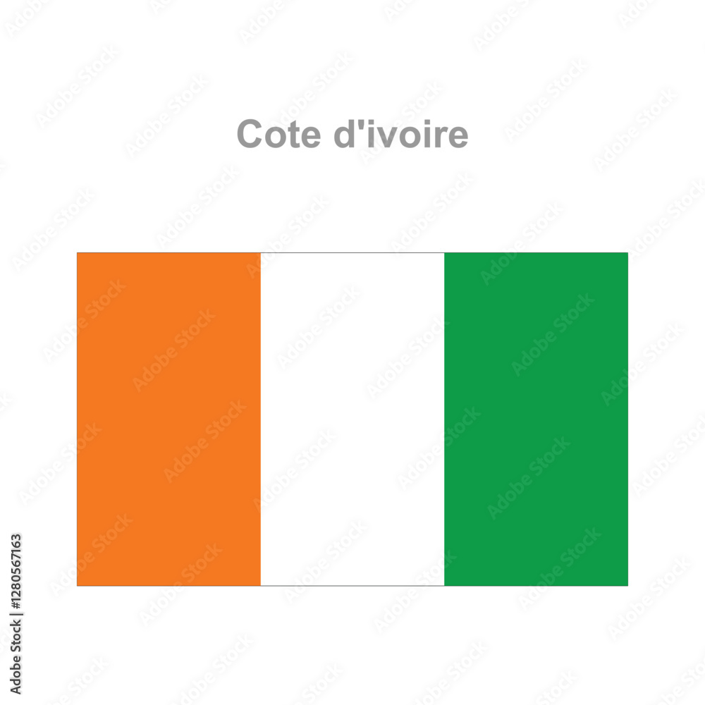 Cote dinoire flag. Vector illustration of the national flag Cote dinoire flag. Vector illustration of the national flag