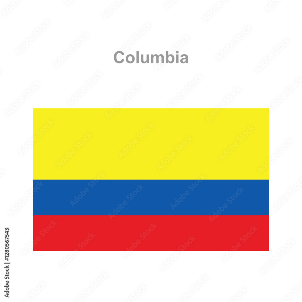 Fototapeta premium Columbia flag. Vector illustration of the national flag