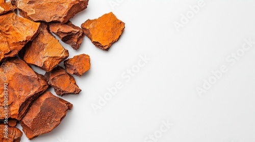Orange Rock Textures on Clean White Background for Creative Use