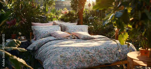 Sunny garden bedding setup