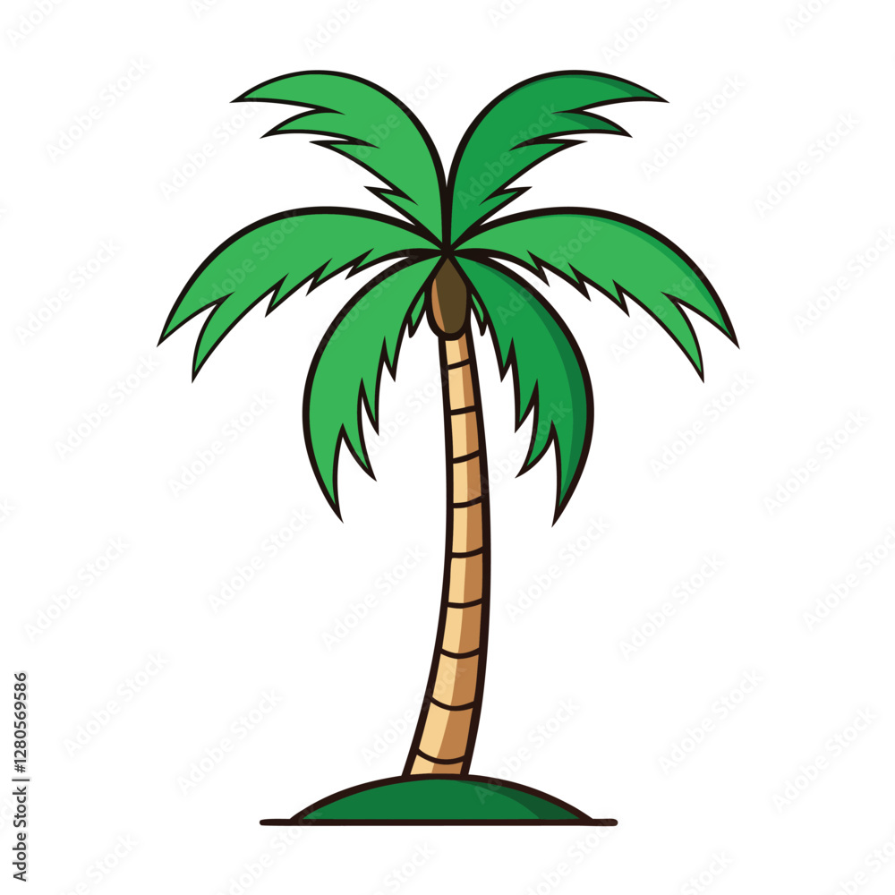 Obraz premium palm tree vector on white background