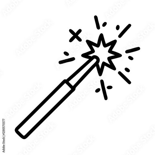 A wand with a spark at the tip