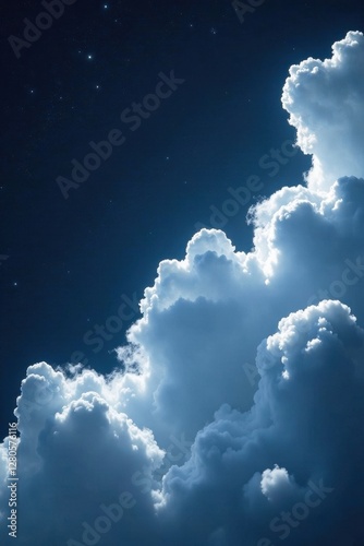 Ethereal white clouds drift across a deep black void , texture, celestial