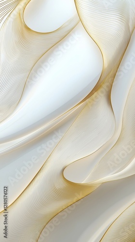 Elegant gold-infused white presentation background with smooth abstract geometric patterns.