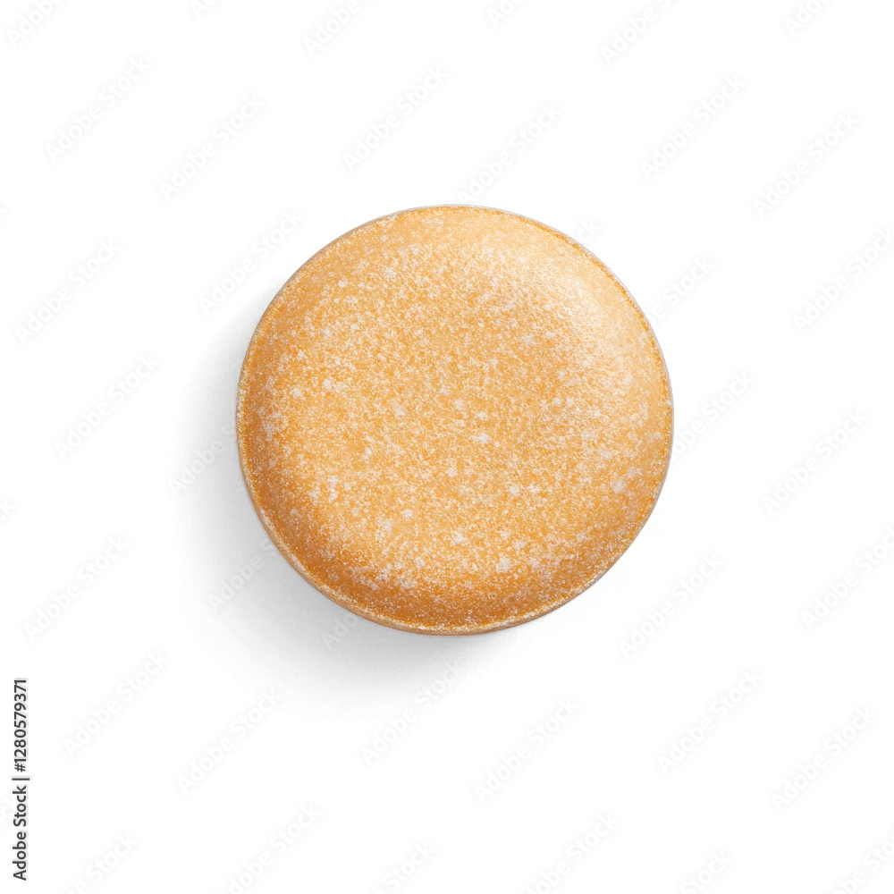 Close-up of round hamburger bun with golden-brown texture on transparent background Close-up of round hamburger bun with golden-brown texture on transparent background