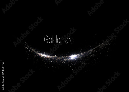 A magnificent composition with an isolated shiny oval arch with small tinsel.