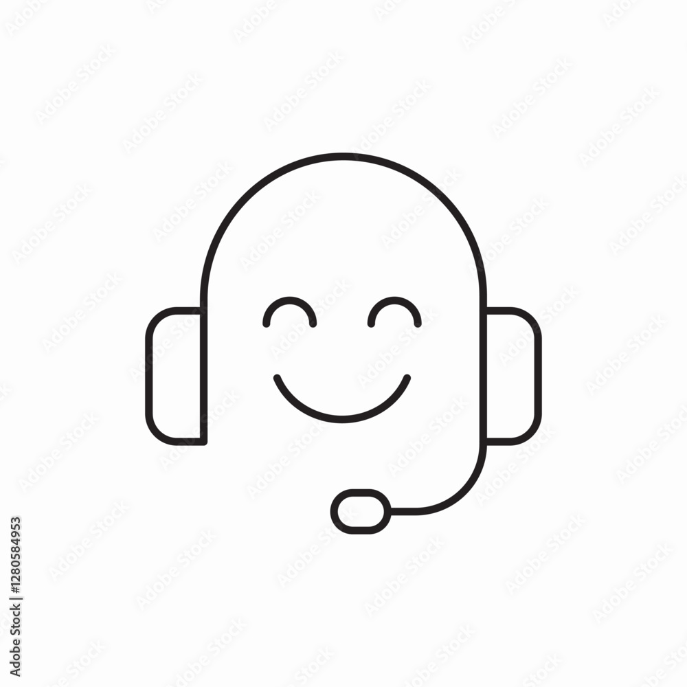 customer service support headset icon vector sign customer service support headset icon vector sign