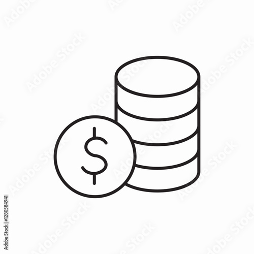 money coins stack finance icon vector sign