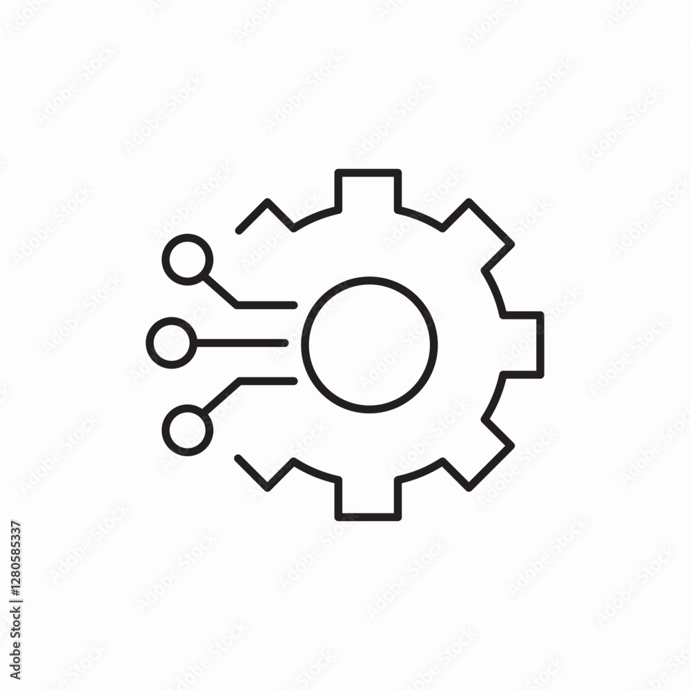 technical process gear setting icon vector sign technical process gear setting icon vector sign