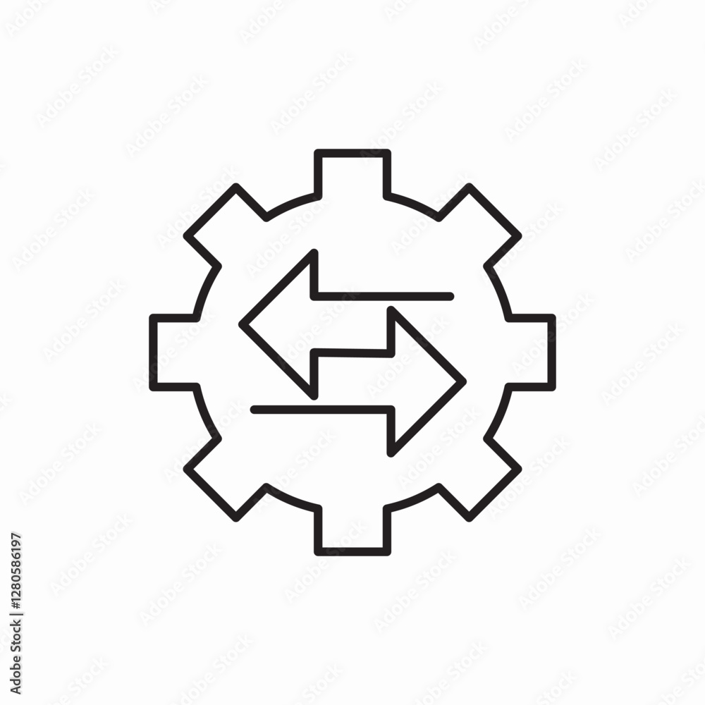 gear exchange transfer system icon vector sign gear exchange transfer system icon vector sign