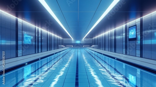 Futuristic Indoor Pool Design with Modern Technology