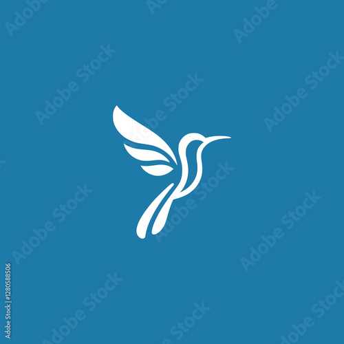 hummingbird animal minimalism logo vector illustration template design