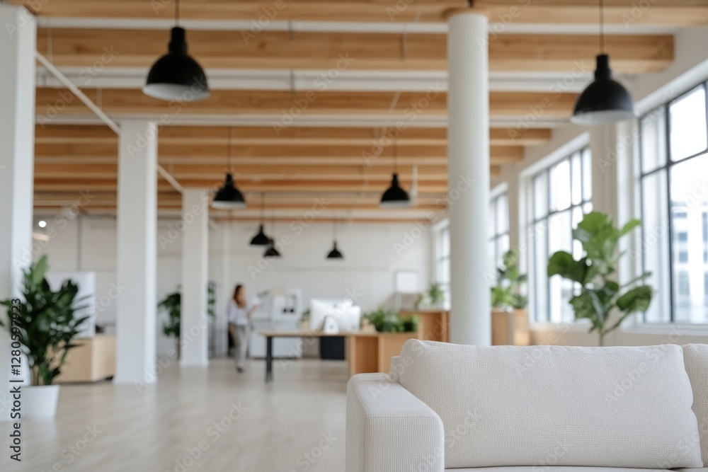 Fototapeta premium Modern office interior with a cozy seating area