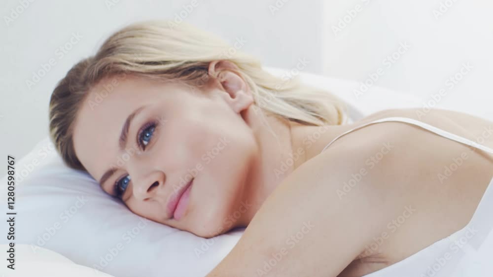 Peaceful, serene scene of a young woman sleeping comfortably in bed, with soft, natural lighting. Perfect for themes of relaxation, rest, and tranquility. Peaceful, serene scene of a young woman sleeping comfortably in bed, with soft, natural lighting. Perfect for themes of relaxation, rest, and tranquility.
