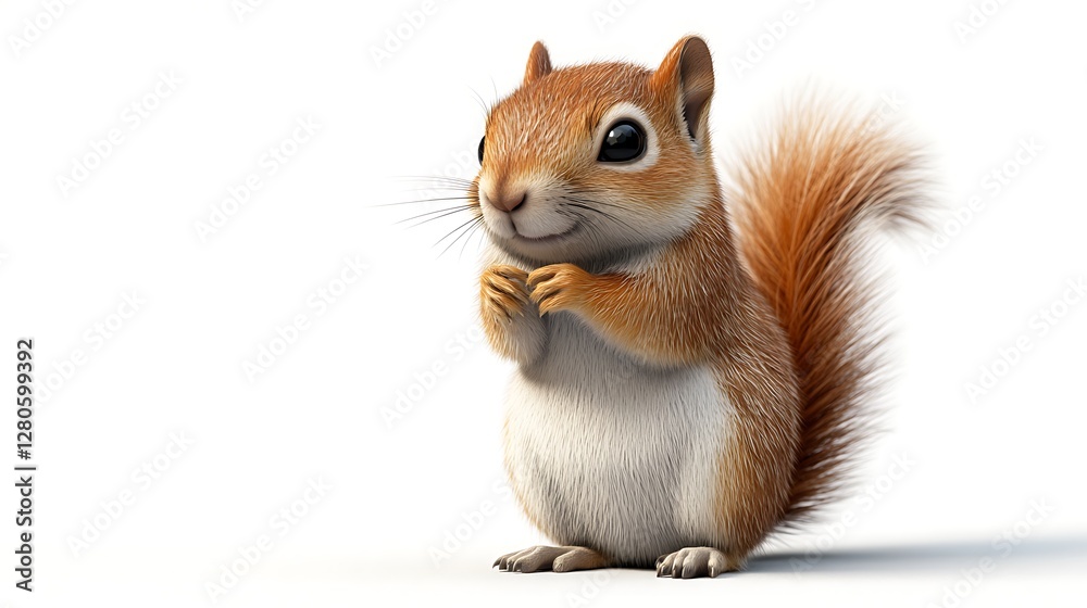 Charming cartoon squirrel digital art whimsical environment close-up Charming cartoon squirrel digital art whimsical environment close-up