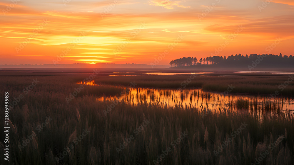 Obraz premium sunrise over the river