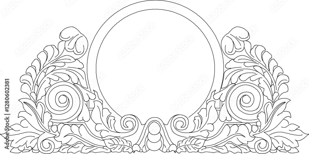 sketch vector illustration silhouette design ornament decoration Neoclassical Style Decor classic vintage european roman greek  