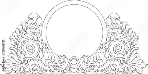 sketch vector illustration silhouette design ornament decoration Neoclassical Style Decor classic vintage european roman greek  