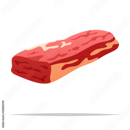 Raw pork tenderloin vector isolated illustration