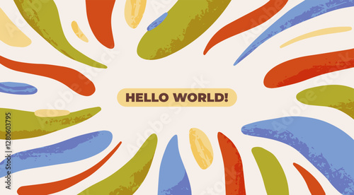 Minimal geometric colorful background. Dynamic shapes composition. 