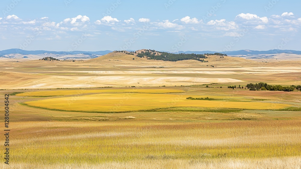 Fototapeta premium Expansive Arid Landscape Under a Sunny Sky