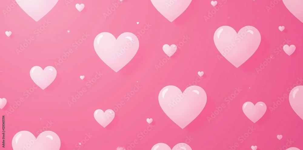 Seamless vector pattern of pink hearts; simple flat style , clip art, design element, texture Seamless vector pattern of pink hearts; simple flat style , clip art, design element, texture
