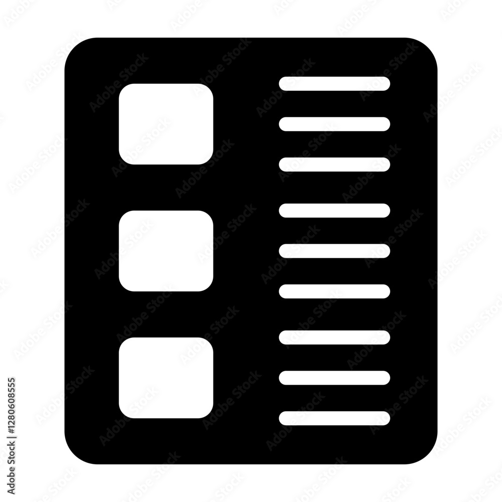 Fototapeta premium Checklist Vector Glyph Icon Design