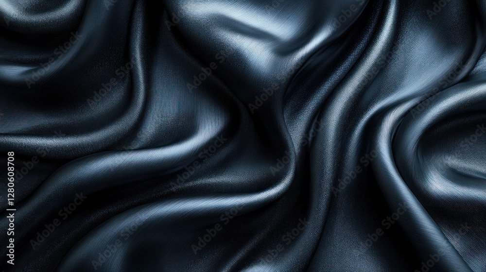 Dark gray silk fabric draped, elegant folds Dark gray silk fabric draped, elegant folds