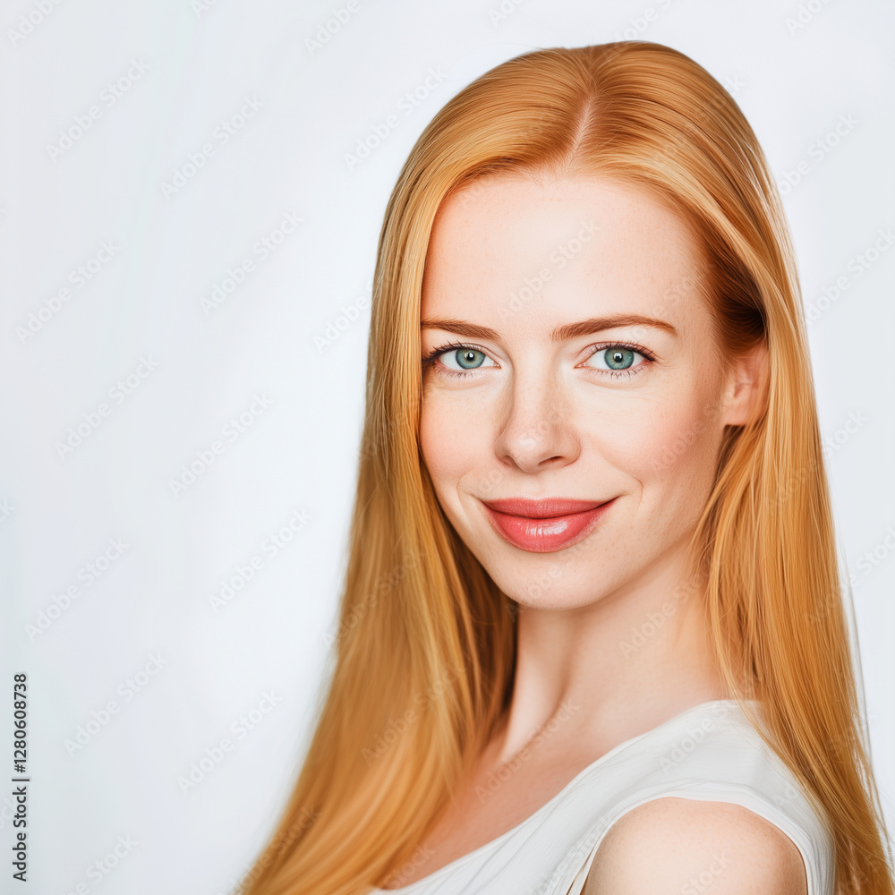 Naklejka premium Bright Spring woman portrait on white background