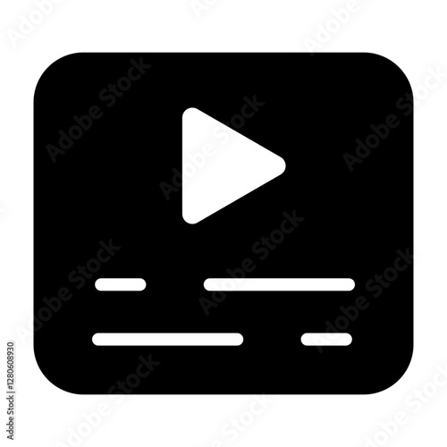 Subtitles Vector Glyph Icon Design