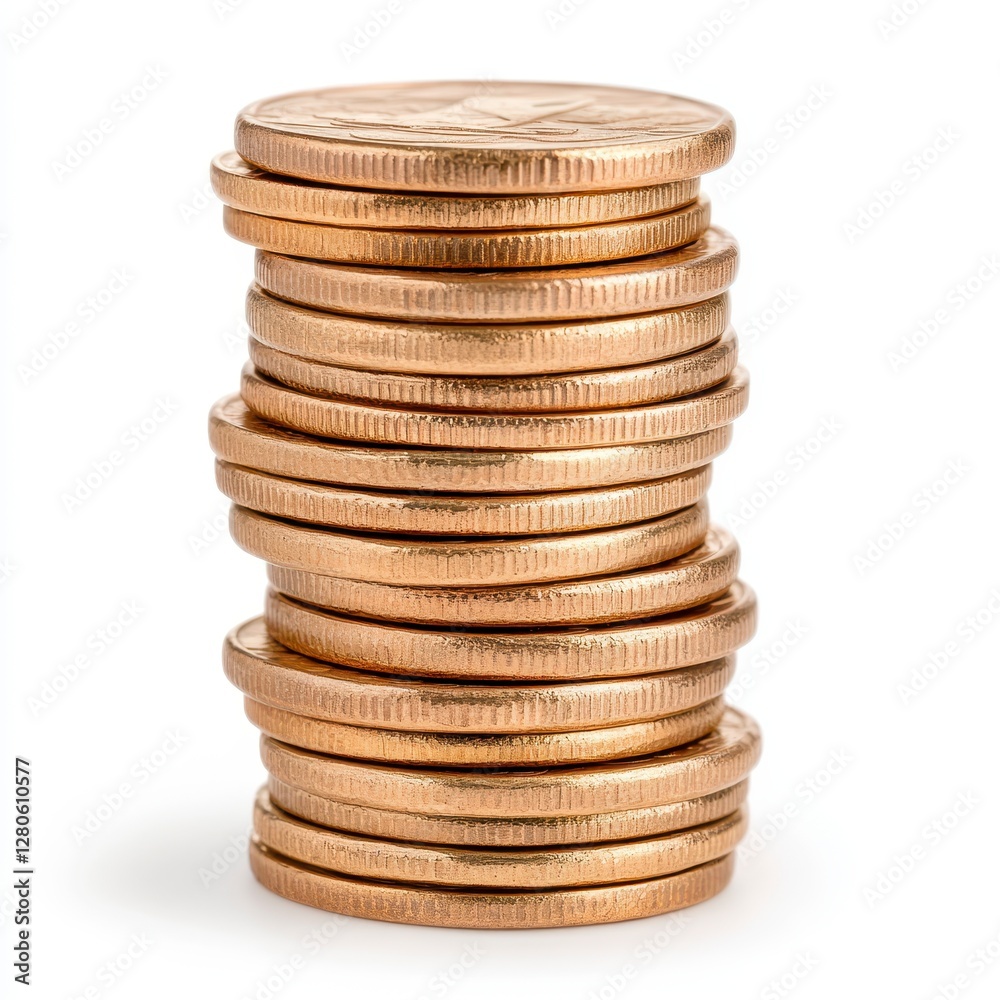 A High Stack of Golden Coins Representing Financial Wealth and Economic Prosperity A High Stack of Golden Coins Representing Financial Wealth and Economic Prosperity