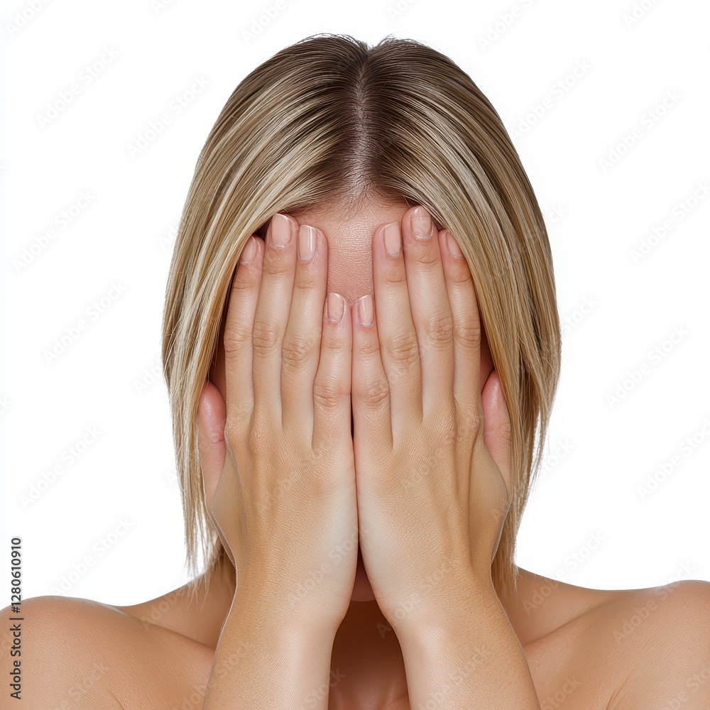 A Young Woman's Hidden Emotions: A Close-Up Portrait Showing Vulnerability and Sadness A Young Woman's Hidden Emotions: A Close-Up Portrait Showing Vulnerability and Sadness