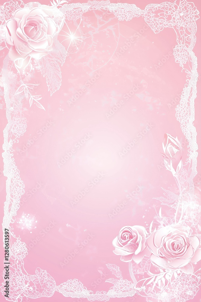 Abstract lace borders flower accents background poster template Abstract lace borders flower accents background poster template