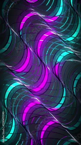 Wallpaper Mural Bright neon waves motion with smooth deformation. Abstract holographic background. Glowing iridescent gradient spectrum lines. Optical illusion pattern. Vertical template for mobil app, web, media. Torontodigital.ca