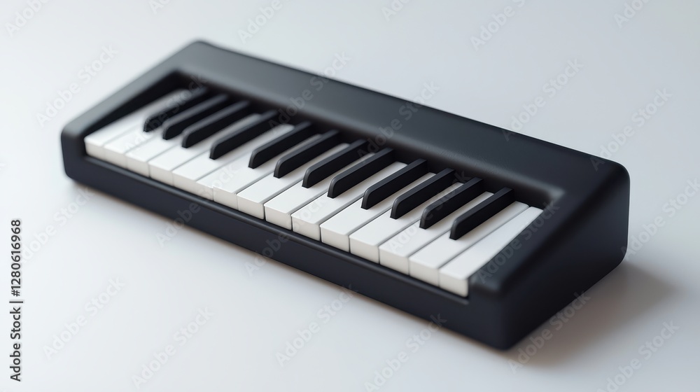 Sleek Black MIDI Keyboard Instrument for Music Production and Composition Sleek Black MIDI Keyboard Instrument for Music Production and Composition