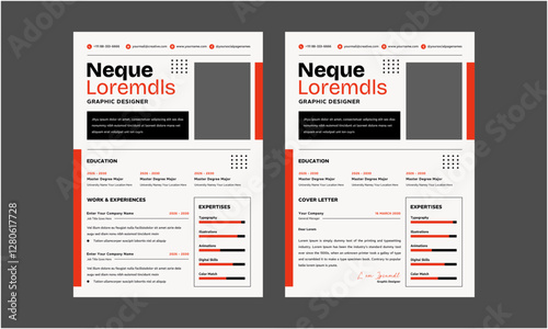 Resume CV. Professional modern and minimal resume CV, Clean and modern resume portfolio CV template