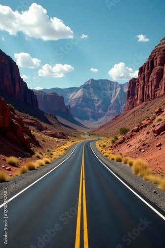 Endless asphalt ribbon cuts through Big Bend's stark beauty , light, adventure