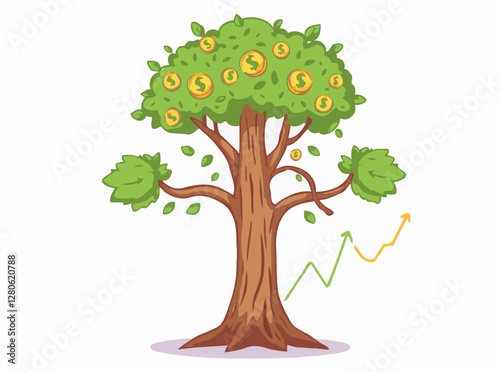 Diversified Investments: Money Tree and Stock Market Graphs
