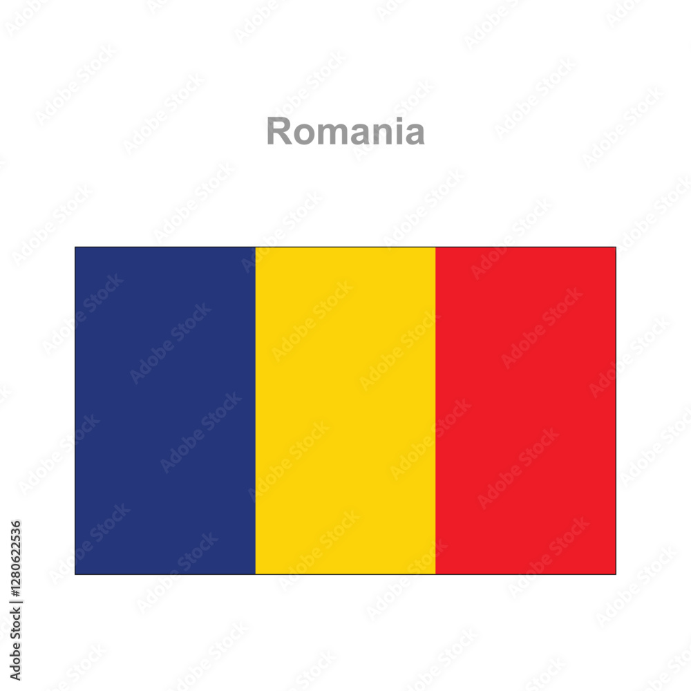 Fototapeta premium Romania flag. Vector illustration of the national flag
