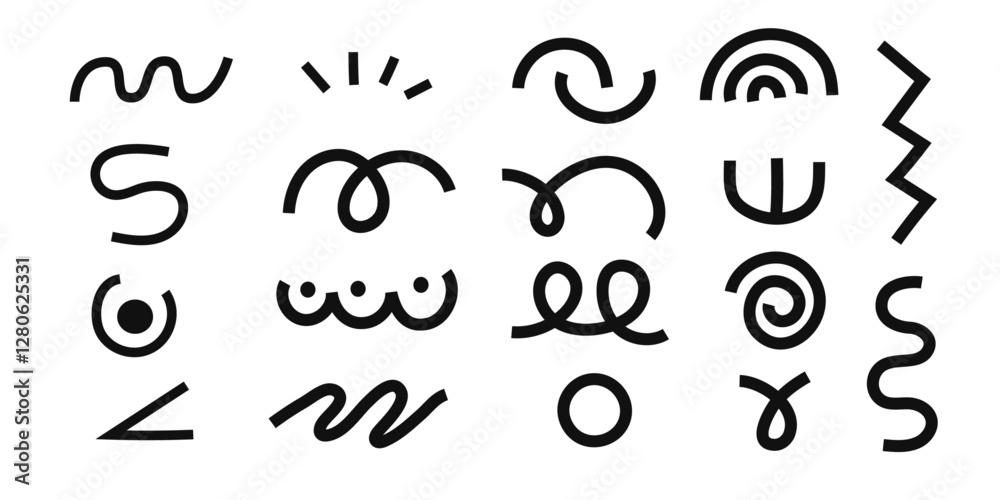 Memphis Pattern Design set,Ink squiggly lines,Curvy Background Design Elements,Hand Drawn and selected for a poppy trendy background, Memphis Pattern Design set,Ink squiggly lines,Curvy Background Design Elements,Hand Drawn and selected for a poppy trendy background,