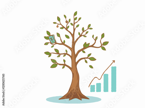 Diversified Income Visual: Money Tree and Investment Graphs