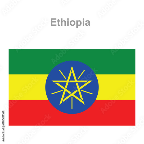 Ethiopia flag. Vector illustration of the national flag