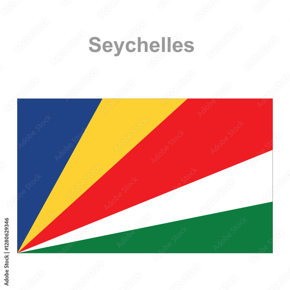 Naklejka premium Seychelles flag. Vector illustration of the national flag