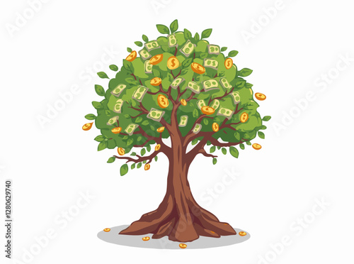 Money Tree Concept for Financial Success