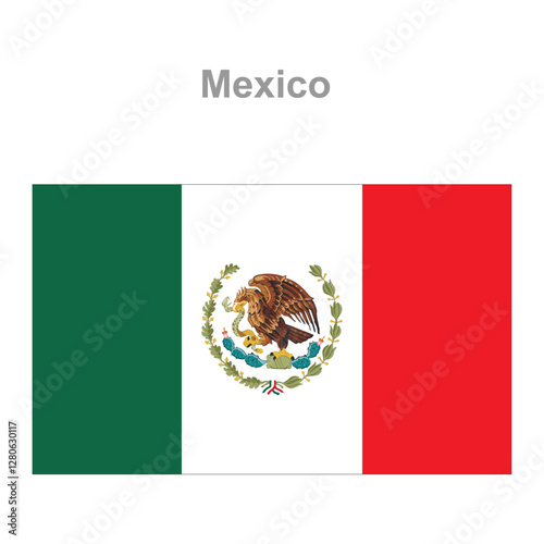 Mexica flag. Vector illustration of the national flag