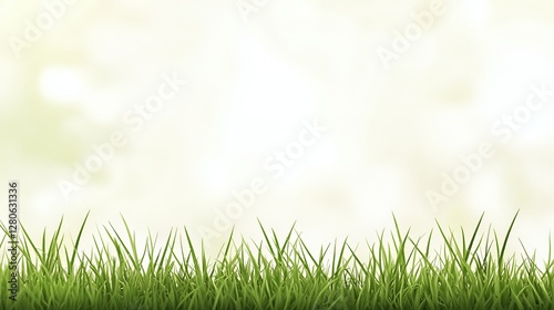 Green Grass Blades Against Soft Blurred Background